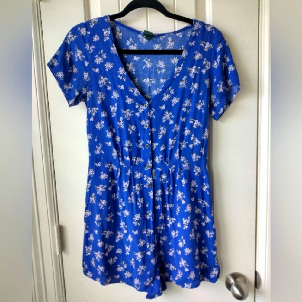 Blue Floral Romper